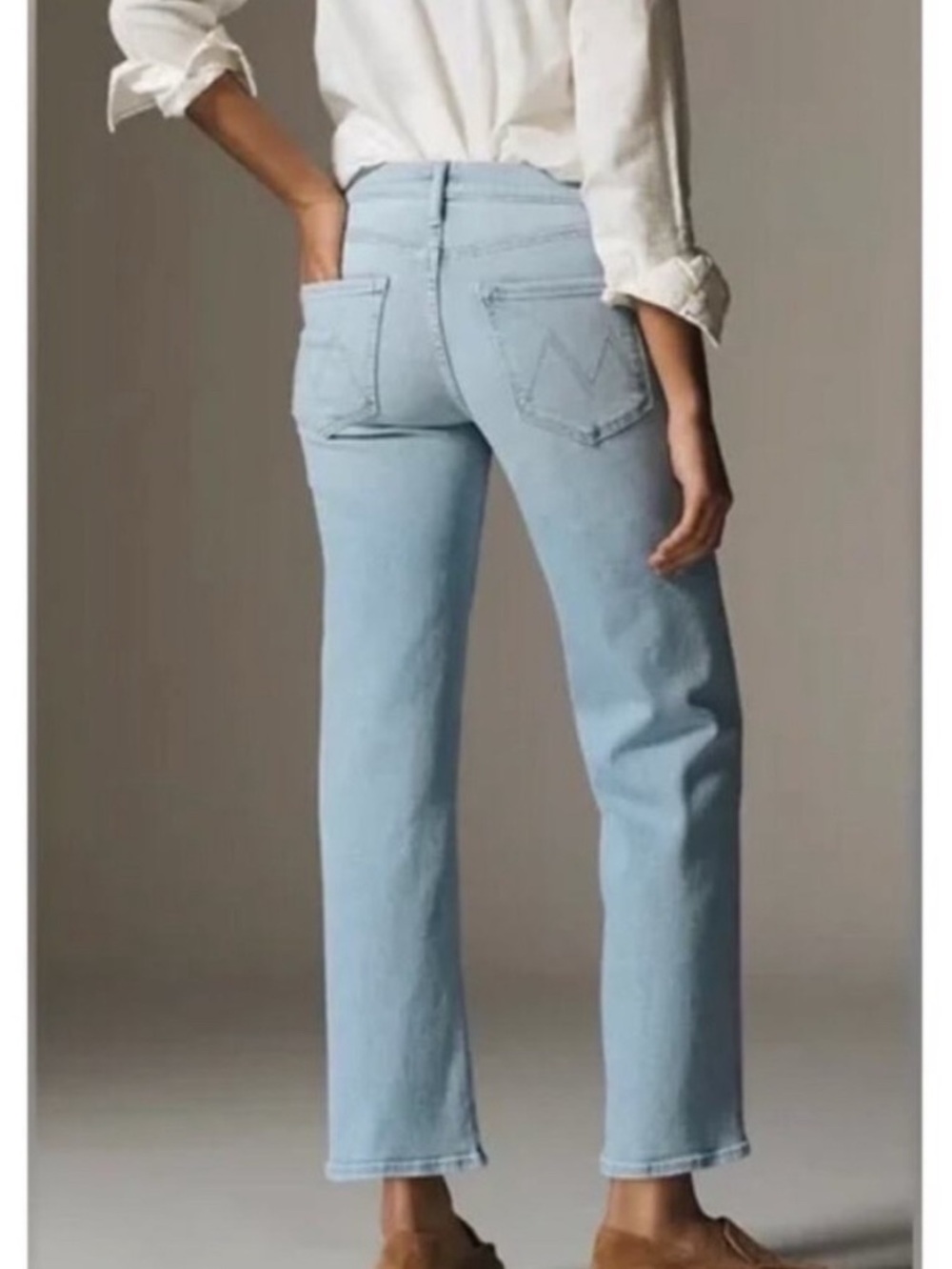 Mother The Rambler Balls in Your Court - Light Wash Straight-Leg Women's Jeans